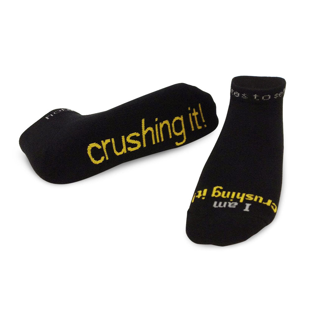 I am crushing it socks Black Low Cut Socks notes to self® notes