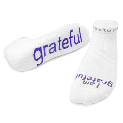 i am grateful socks with positive affirmation message