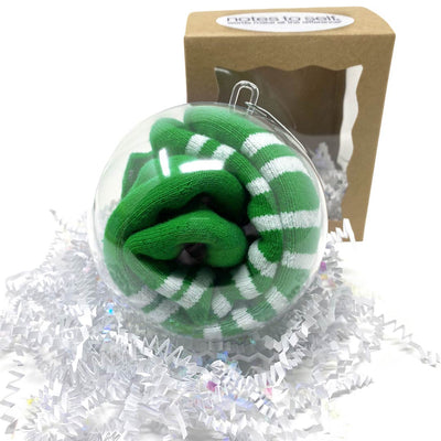 i am joyful sock ornament green