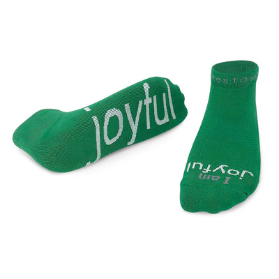 i am joyful green low-cut socks