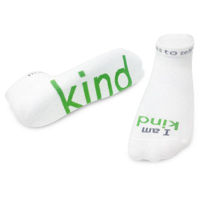 i am kind socks with positive message