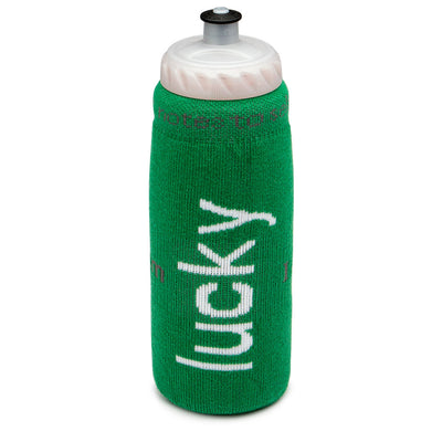 i am lucky water bottle cover with positive message