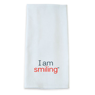 i am smiling cotton towel with positive words