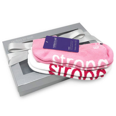 i am strong pink 2-pair sock gift set