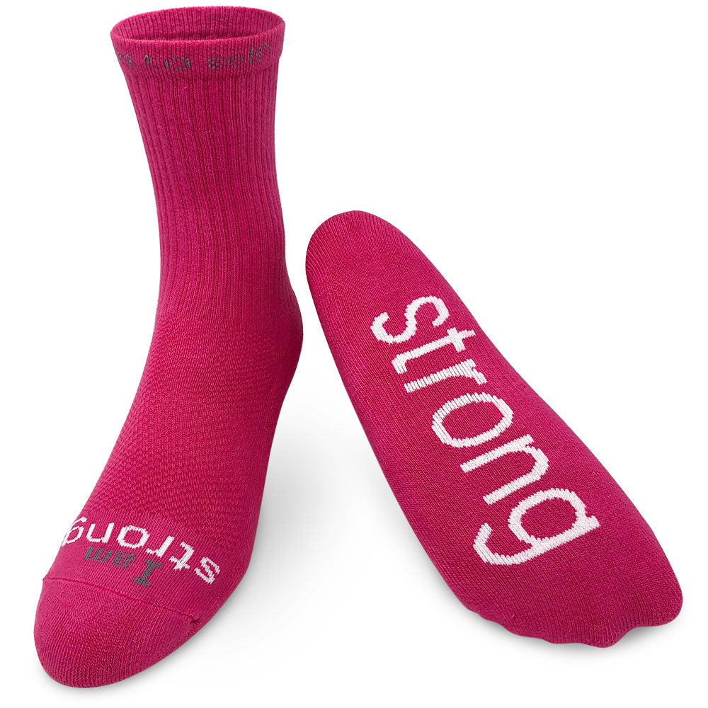 I am strong socks | bright pink crew socks | notes to self® – notes to ...