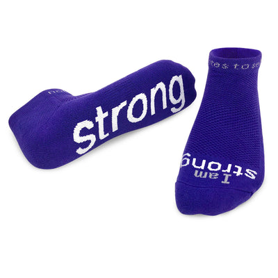 i am strong socks with motivational message