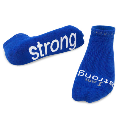 I am strong socks in royal blue