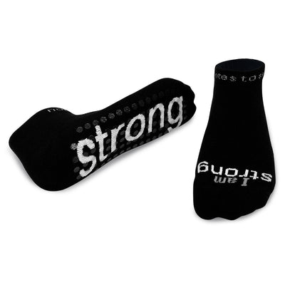 i am strong black socks with grips