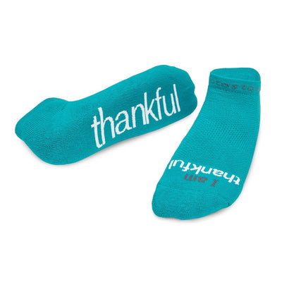 i am thankful socks with positive message