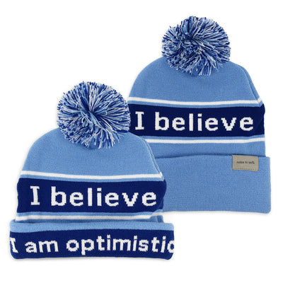 i believe beanie hat in blue shown with single and double cuff