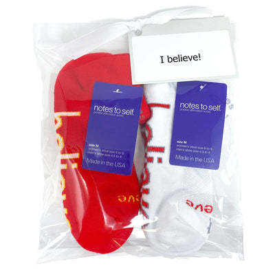 sock 2 pair bag set - 'i beleive'