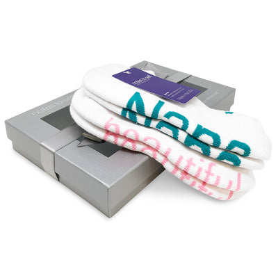 nana sock 2 pair set in silver box