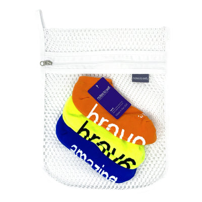 laundry bag sock 3 pair set - i am brave and i am amazing