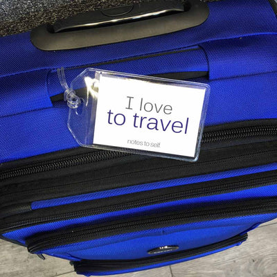 i love to travel and i love adventure luggage tag