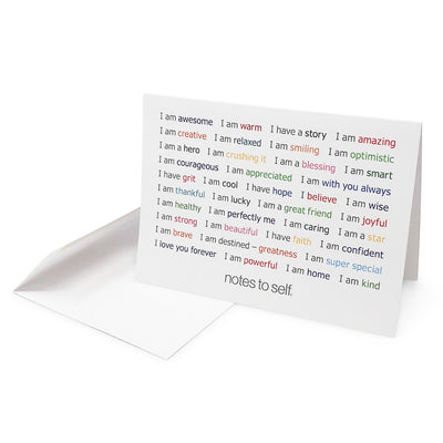 positive affirmation notecard and envelope