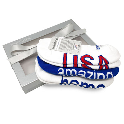 sock gift set we are awesome usa socks i am amazing socks i am home socks in silver box